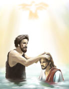 J�sus pleinement homme se fait baptiser pour s'unir totalement � nous